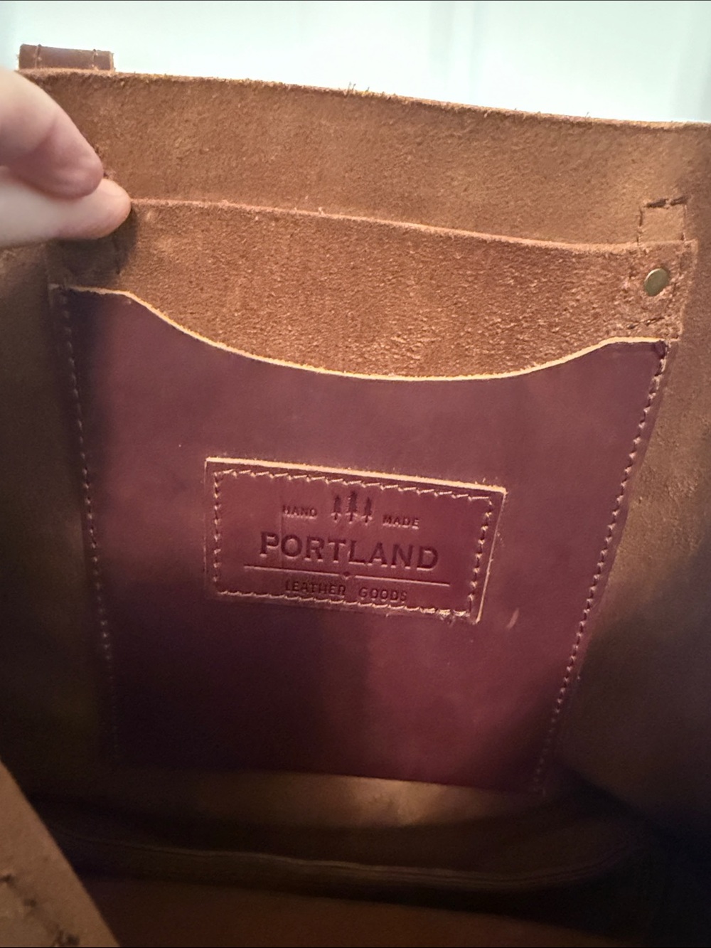 Portland Leather Goods Tote Bag in Dark Brown crossbody or use shoulder straps - Picture 2 of 14